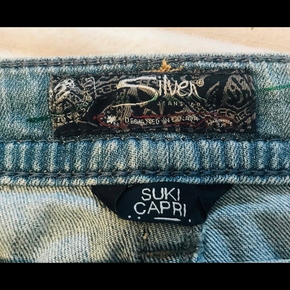 Silver Suki Capri Light Wash Cropped Denim Jeans Plus Size 22 - Picture 7 of 9